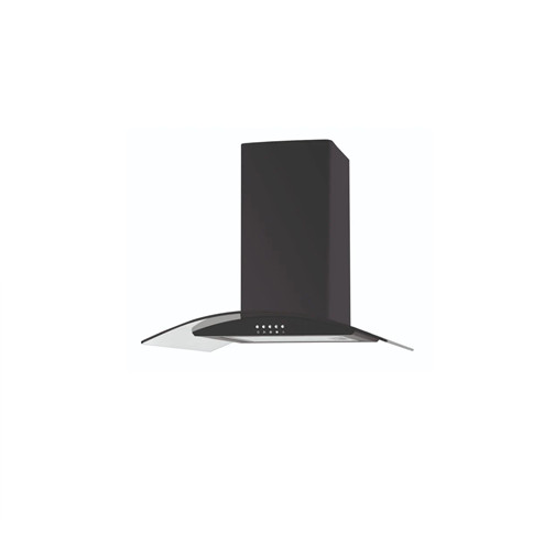Cata 60cm Curved Glass Chimney Hood – Black | UBSCG60BK