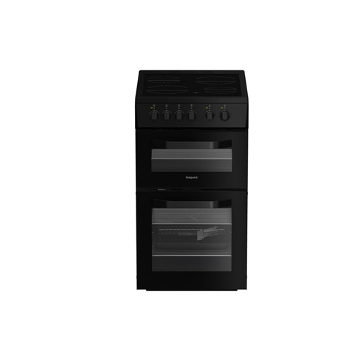 Hotpoint 50cm Electric Cooker – Black | HTE5VCB