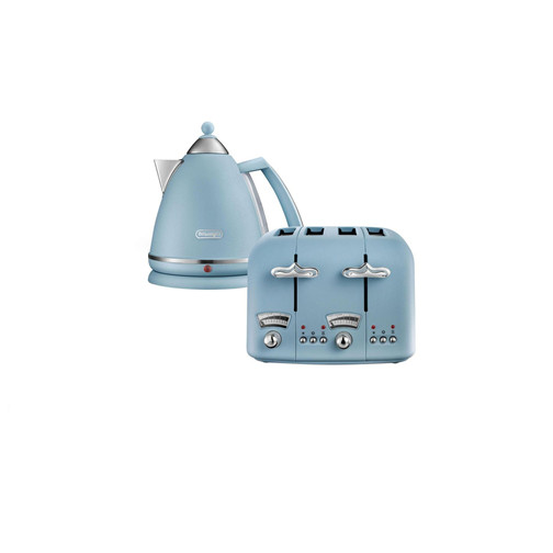 Delonghi Argento Flora Kettle and Toaster Set Blue