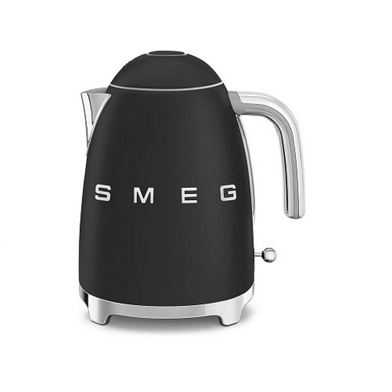 Smeg Retro 50’s Style Kettle, 1.7 Litre, Soft Opening –  Matte Black
