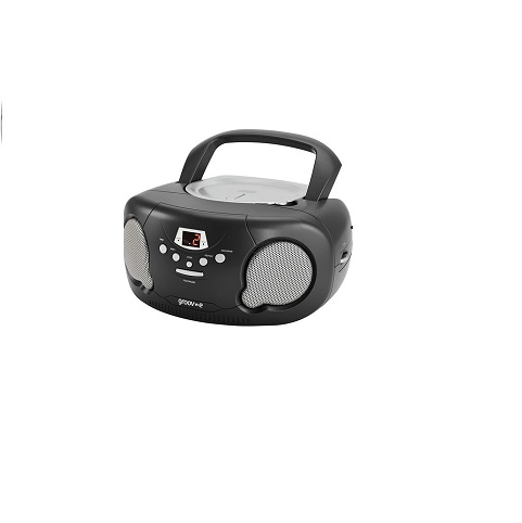Groov-e Original Boombox Portable CD Player with Radio – Black