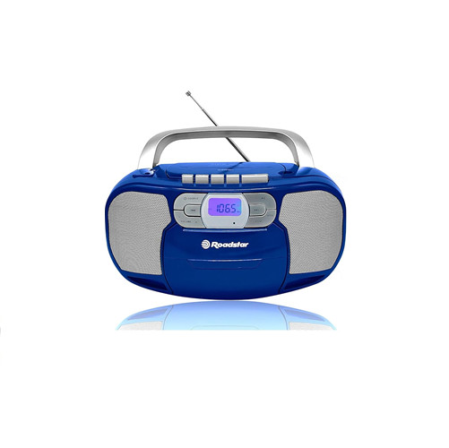 Roadstar RCR-4635UMP/BL Radio CD Portable Cassette, Digital PLL FM Radio