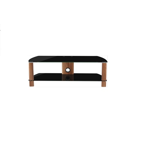 Alphason 150cm, TV Stand Up To 65″Walnut With Black Glass