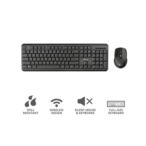 Trust T25022, Silent Wireless Keyboard & Mouse Set