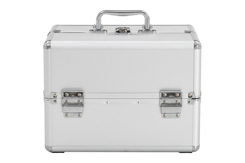 vidaXL 91828 Make-up Case 22x30x21cm Silver Aluminium