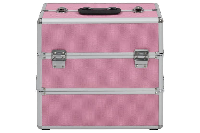 vidaXL 91838 Make-up Case 37x24x35cm Pink Aluminium