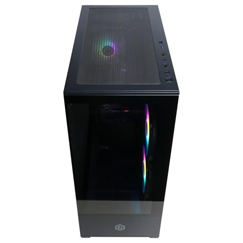 CyberPowerPC Wyvern Gaming PC - AMD Ryzen 7 5700X, Nvidia RTX 5060 8GB, 16GB RAM, 1TB NVMe SSD, 650W 80+ PSU, Wi-Fi, Windows 11, Prism Panoramic RGB Black