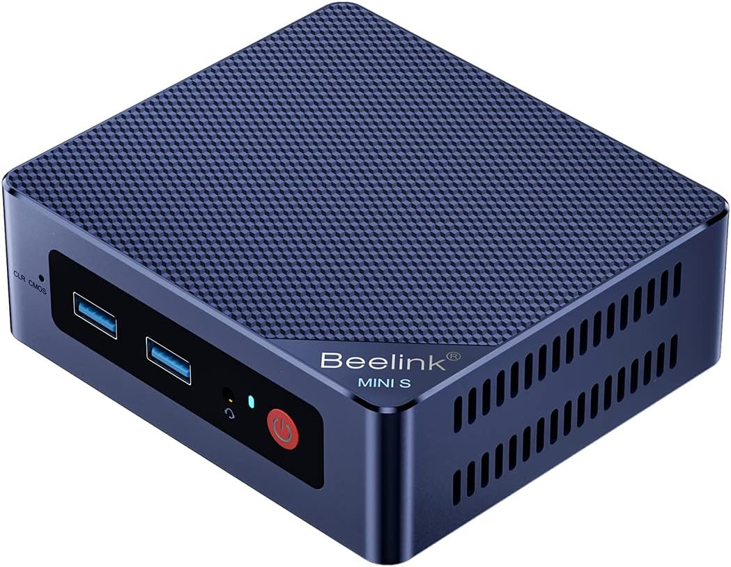 Beelink Mini S12 Pro Mini PC, Intel Alder Lake-N100 (4C/4T, up to 3.4GHz) 16GB DDR4 RAM 500GB M.2 2280 SSD, Mini Desktop Computer Support 4K 60Hz Dual HDMI, WiFi6, Bluetooth5.2, Gigabit Ethernet