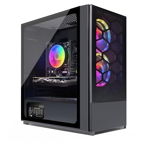 STGsivir Gaming PC White,Gaming Computer Desktop Tower,Core i7 8th up to 4.1 Ghz,32G DDR4,1T SSD,WIFI 6,BT 5.0,RGB Fan x3,Windows11 PRO