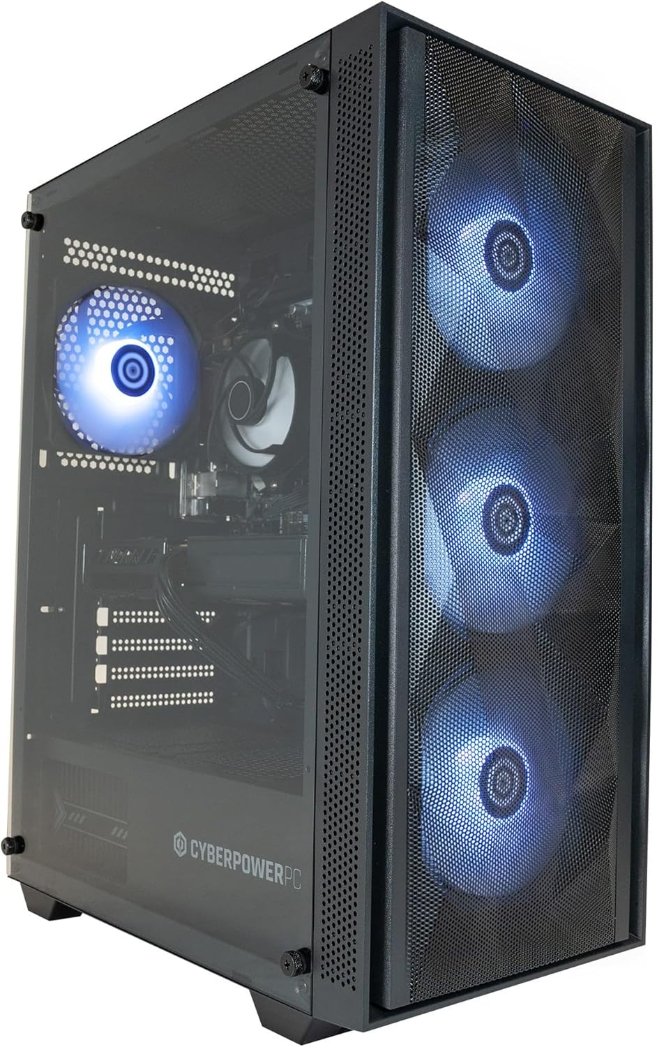 CyberPowerPC Regiment Gaming PC - AMD Ryzen 5 4500, Nvidia RTX 3050 6GB, 8GB RAM, 500GB NVMe SSD, 650W 80+ PSU, Wi-Fi, Windows 11, Sylph RGB