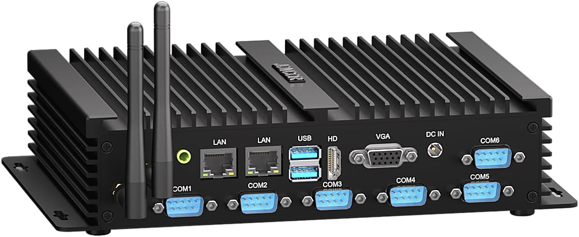Fanless Mini PC Win11 Pro, Industiral Micro PC i7 8550U Dual Lan 4K Dual Display, 6 COM 6 USB 8GB DDR4 256GB SSD Desktop Computer for Industrial/Medical