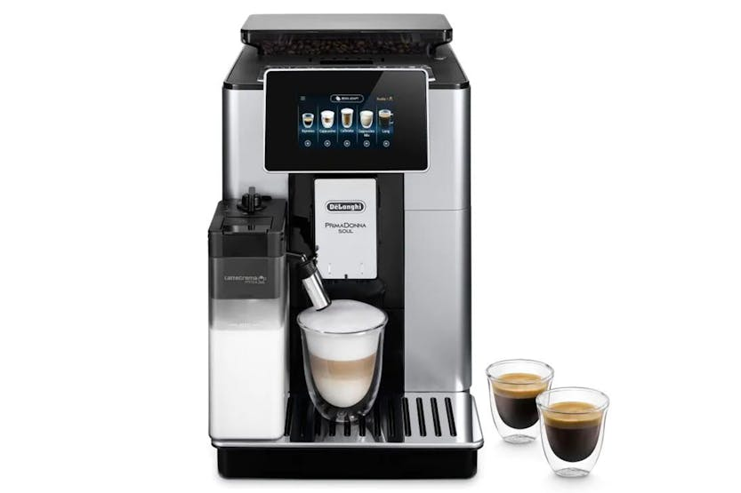 De'Longhi PrimaDonna Soul Fully Automatic Bean-to-Cup Coffee Machine | ECAM610.55.SB | Silver Black