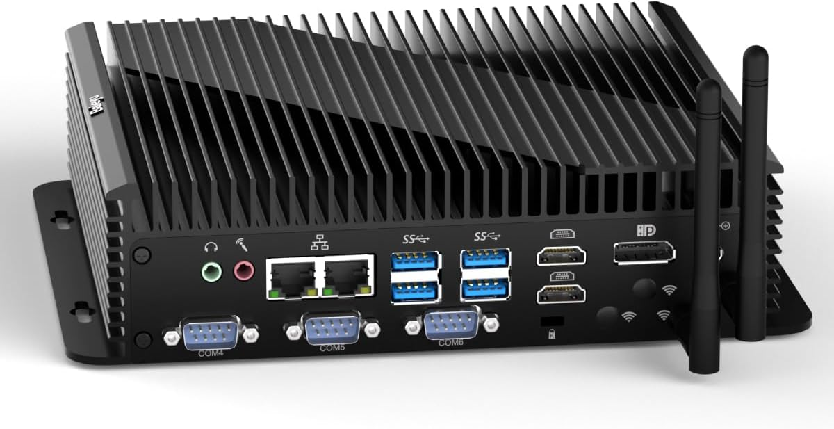 Baieyu Industrial PC, Core i5-1235U (10C/12T, up to 4.4GHz), 16GB DDR5 RAM 512GB NVMe SSD, Dual LAN 2.5G, WiFi 5, USB3.0, BT4.2, DP+Dual HD 4K Triple Display, Mini PC Windows 11 Pro