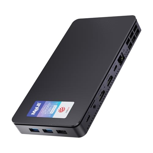 MeLE Overclock X2 Mini PC N150 32GB RAM 512GB Storage, UHD Graphics, Dual HDMI & USB-C 4K, Ultra-Compact High Performance Mini PC, Gigabit Port, VESA Mount, Auto Ignition