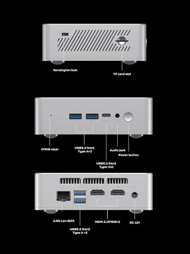 MINIS FORUM UN150P Mini PC, Intel Twin Lake N150, 16GB DDR4 256GB M.2 2280 PCIe/SATA SSD + 2.5" SATA + TF Solt, USB3.2 (PD&DP), 2x HDMI, WiFi6, 2.5G RJ45