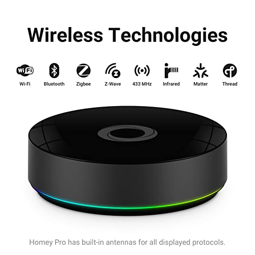 Homey Pro (Early 2023) | Smart Home Hub for Home Automation – Features Z-Wave Plus, Zigbee, Wi-Fi, BLE, 433MHz, Infrared, Matter & Thread. Compatible with Siri, Alexa & Google Home.