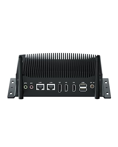 Fanless PC RS232/RS422/RS485 COM, Micro PC Core i7-10810U, 32GB DDR4 RAM, 1TB SSD, Dual HD+DP Triple Display, 2RS232 COM, 2RJ45 LAN, 6USB, GPIO, Dual Band WiFi, BT4.2, Support Windows 10/Linux/Ubuntu