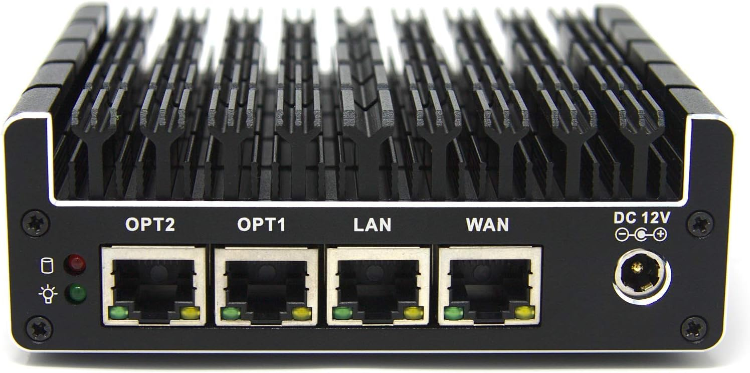 Protectli Vault FW4B - 4 Port, Firewall Micro Appliance/Mini PC - Intel Quad Core (Celeron J3160), AES-NI, 4GB RAM, 32GB mSATA SSD - Compatible with pfSense/OPNsense etc