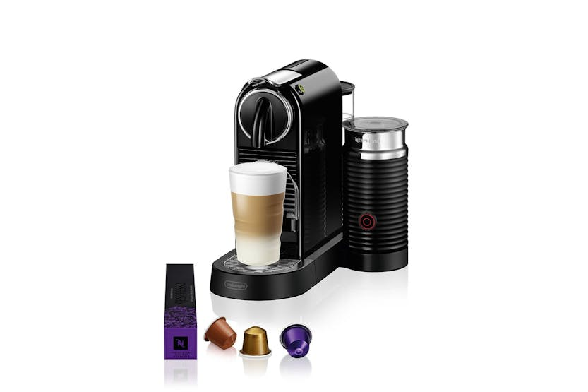 Nespresso Citiz Coffee Machine with Aeroccino Milk Frother by De'Longhi | EN267.BAE | Black