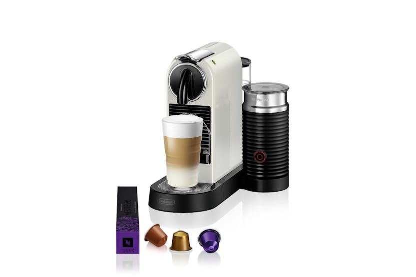Nespresso Citiz Coffee Machine with Aeroccino Milk Frother by De'Longhi | EN267.WAE | White