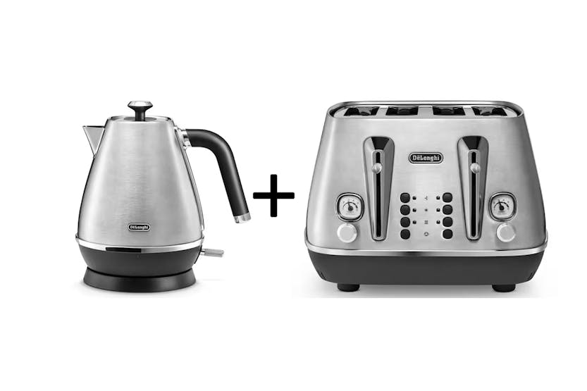 DeLonghi Distinta X Kettle and Toaster Bundle | Metal
