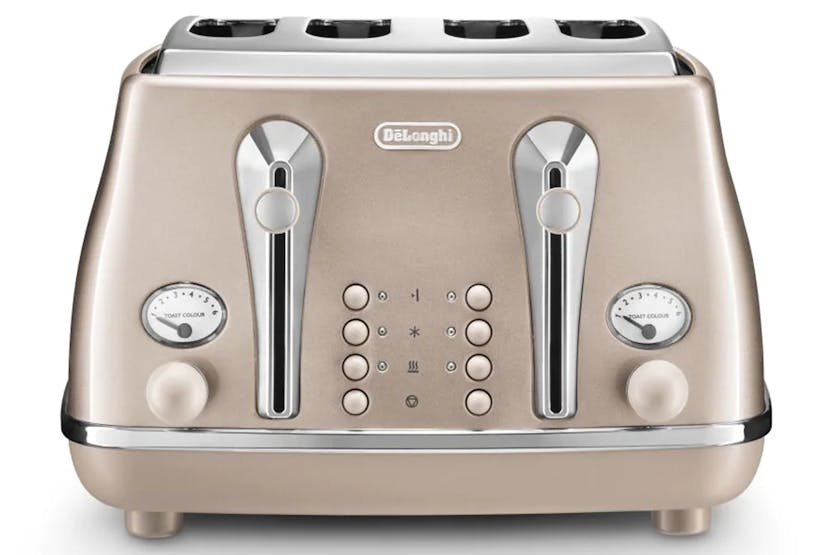 DeLonghi Icona Vintage 4 Slice Toaster | CTOT4003BG | Beige