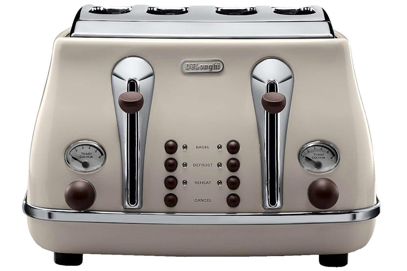 DeLonghi Icona Vintage 4 Slice Toaster | CTOV4003BG | Beige