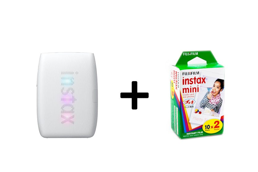 Fujifilm Instax Mini Link 3 Smartphone Printer | Clay White & Fujifilm Instax Mini Film | Twin Pack