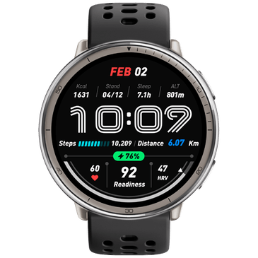Amazfit Active 2 Round Black (Black Silicone  Strap)