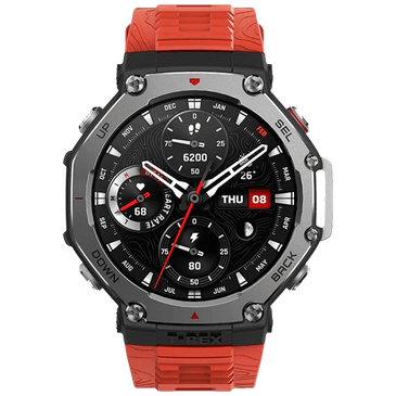 Amazfit T-Rex 3 Grey (Red Silicone  Strap)