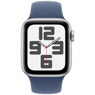 Apple Watch SE 2024 40mm Silver (Blue Silicone  Strap S/M)