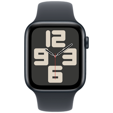 Apple Watch SE 2024 44mm Black (Black Silicone  Strap M/L)