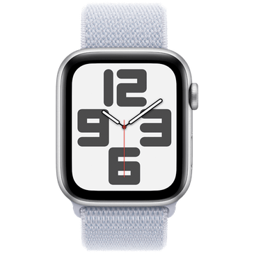 Apple Watch SE 2024 44mm Silver (Light Blue Nylon Strap)