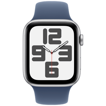 Apple Watch SE 2024 4G 44mm Silver (Blue Silicone  Strap M/L)