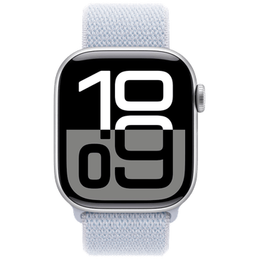 Apple Watch Series 10 42mm Silver (Light Blue Nylon Strap)