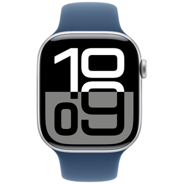 Apple Watch Series 10 46mm Silver (Blue Rubber Strap S/M)
