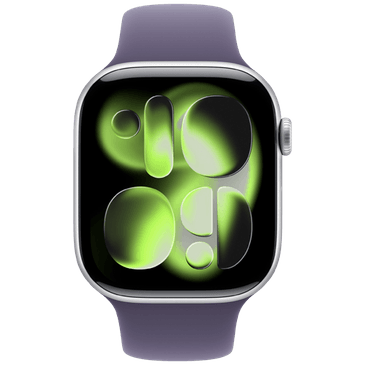 Apple Watch Series 11 46mm Silver (Purple Rubber Strap S/M)
