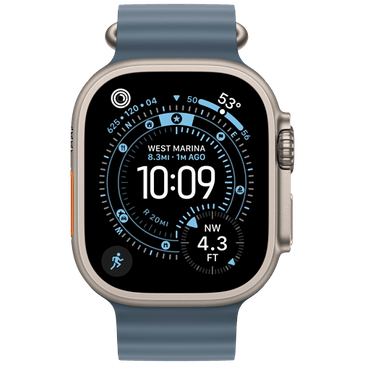 Apple Watch Ultra 3 49mm Titanium (Blue Rubber Strap)