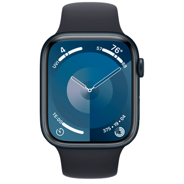 Apple Watch Series 9 45mm Black (Black Silicone  Strap M/L)