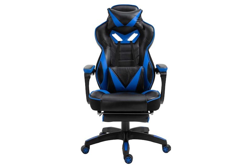 Vinsetto Racing Gaming Chair with Footrest | Blue/Black
