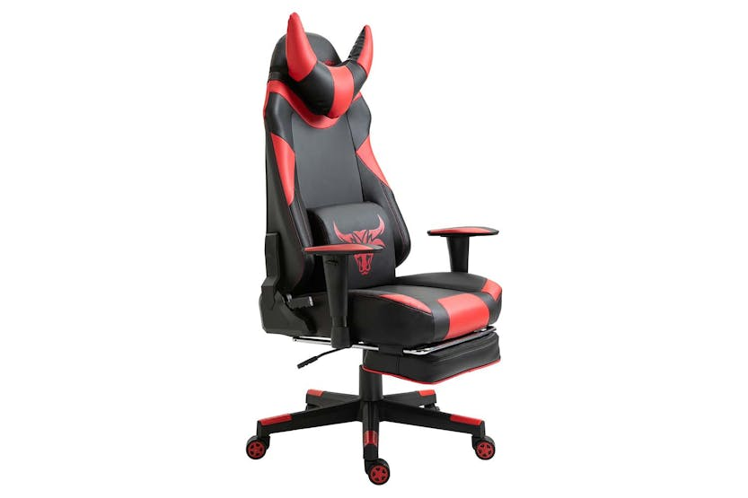 Vinsetto Reclining Gaming Chair with Footrest | Red/Black
