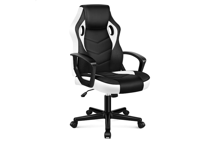 Elfordson Gaming  Chair | Pu Leather & Mesh | White