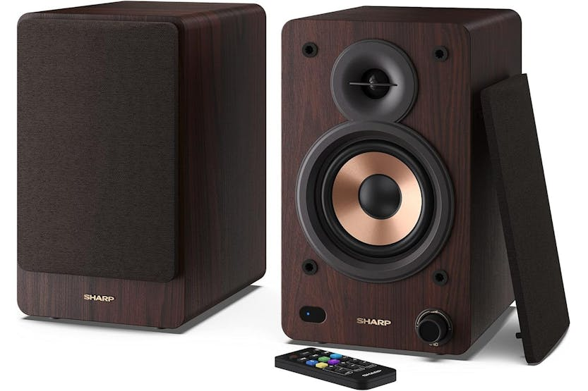 Sharp | Bookshelf Speakers | Wooden Casing | 60w Rms Power | SCP-SS30BR