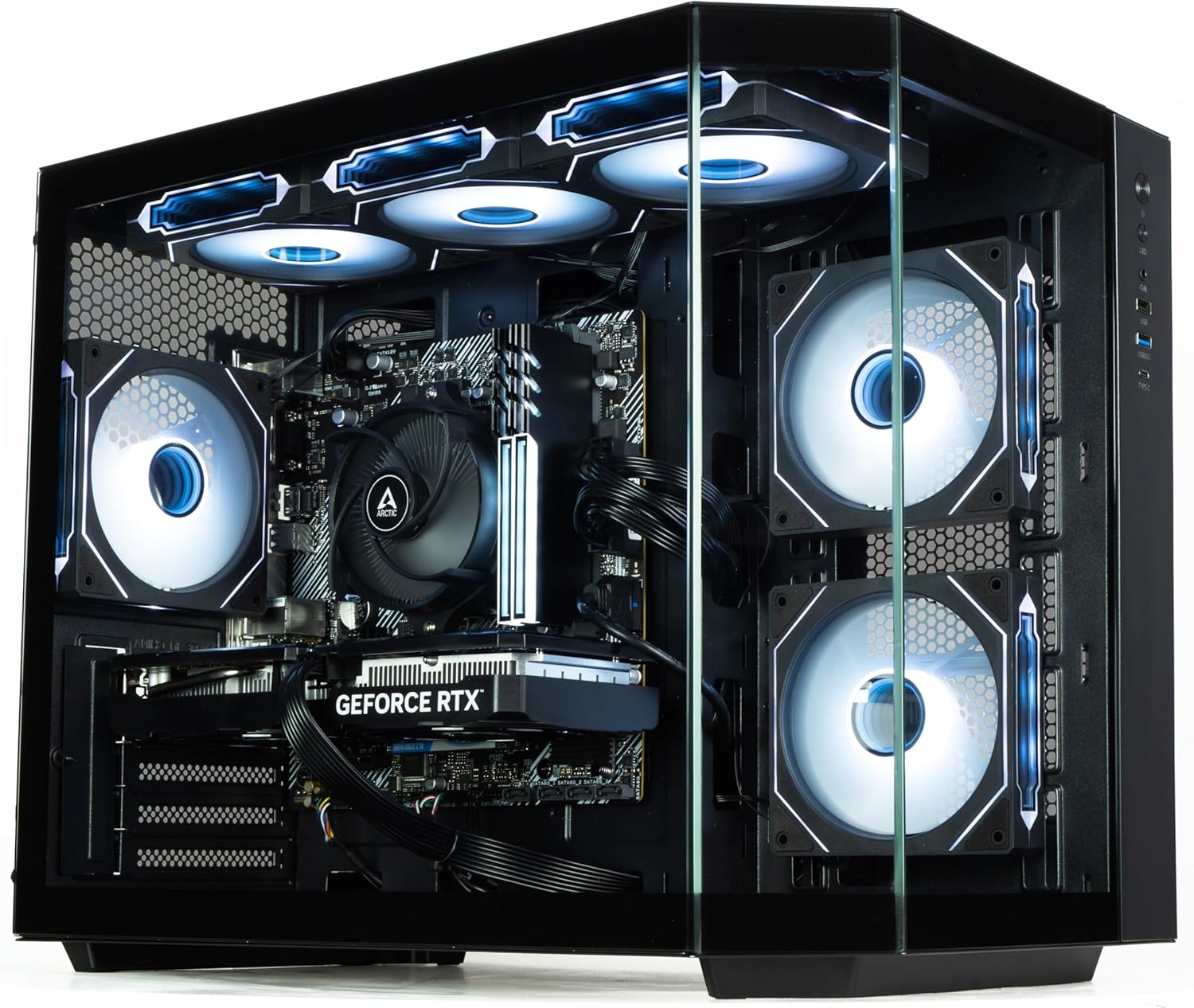 ionz Gaming PC - Desktop Computer, Ryzen 5 5600, NVIDIA RTX 5060,16GB RAM 1TB NVMe SSD, Windows 11, 650W 80+ PSU, WiFi, Black - APEX | Black