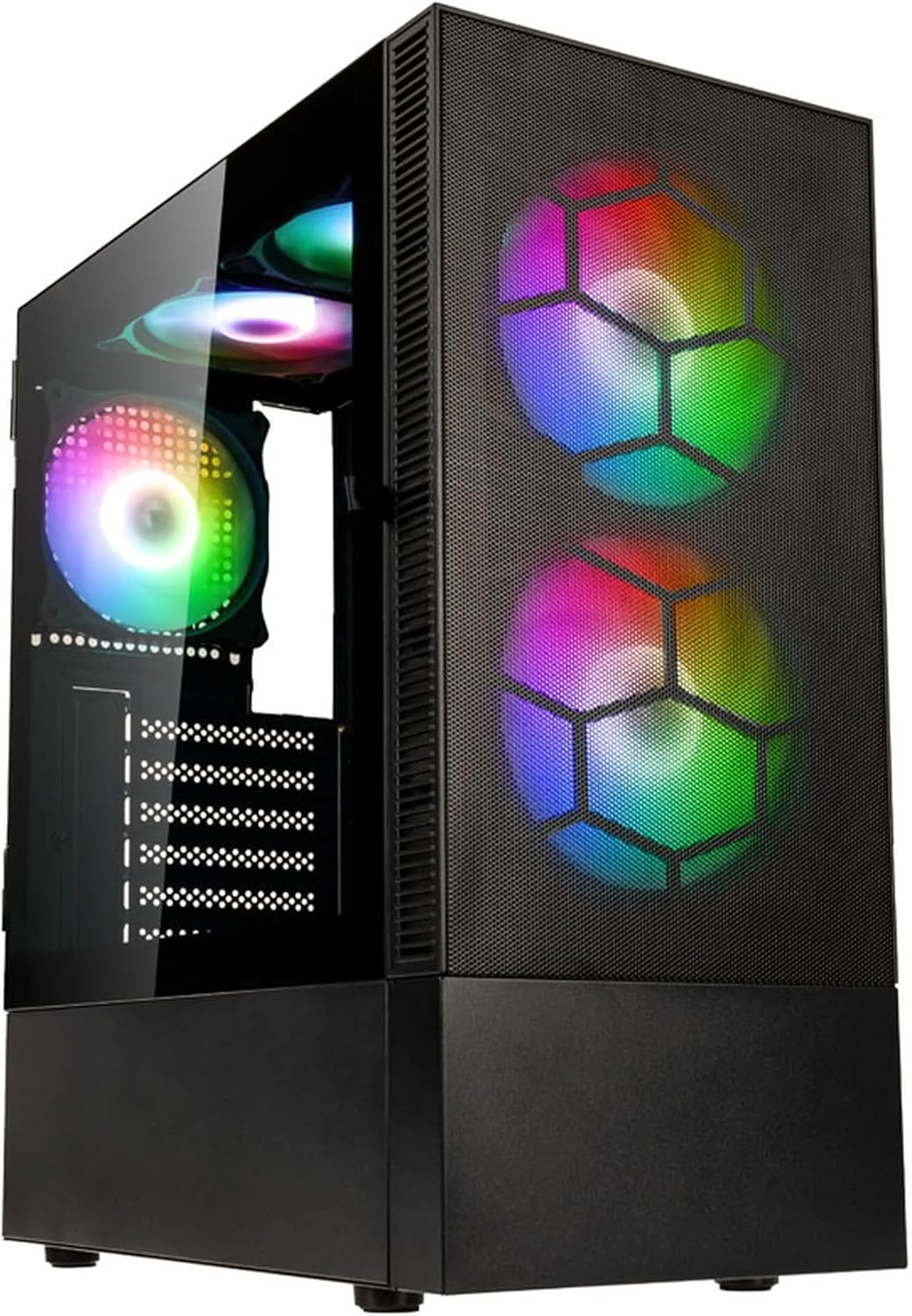 MESH Matrix Gaming Desktop PC (AMD Ryzen 5 5600G, 16GB RAM, 500GB NVMe SSD, 450W PSU, Windows 11 Pro) Kolink Observatory MX Mesh with 5 x ARGB Fans