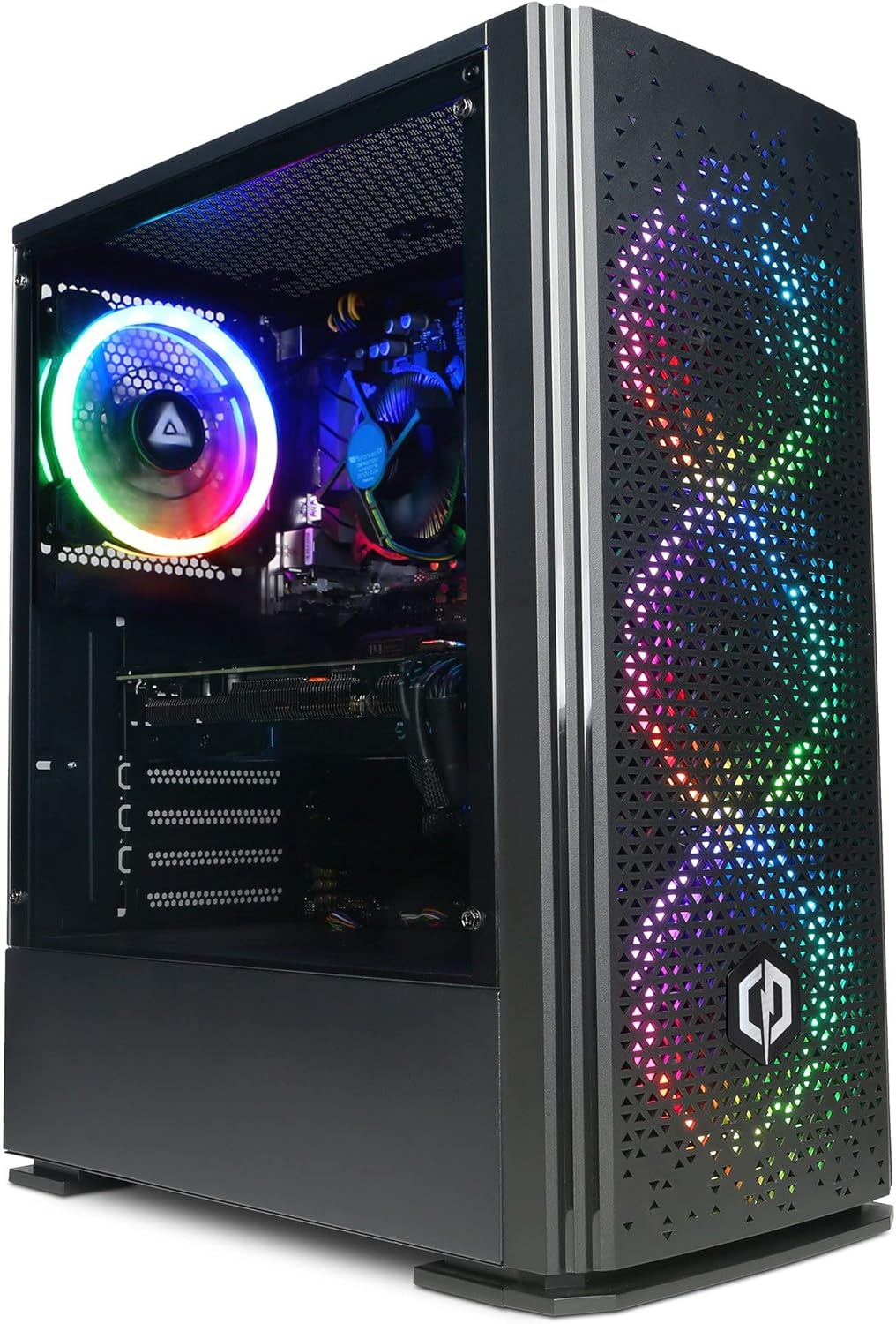 CyberPowerPC Wyvern Gaming PC - AMD Ryzen 5 4500, Nvidia RTX 3050, 16GB RAM, 500GB NVMe SSD, 650W 80+ PSU, Wi-Fi, Windows 11, Blaze RGB