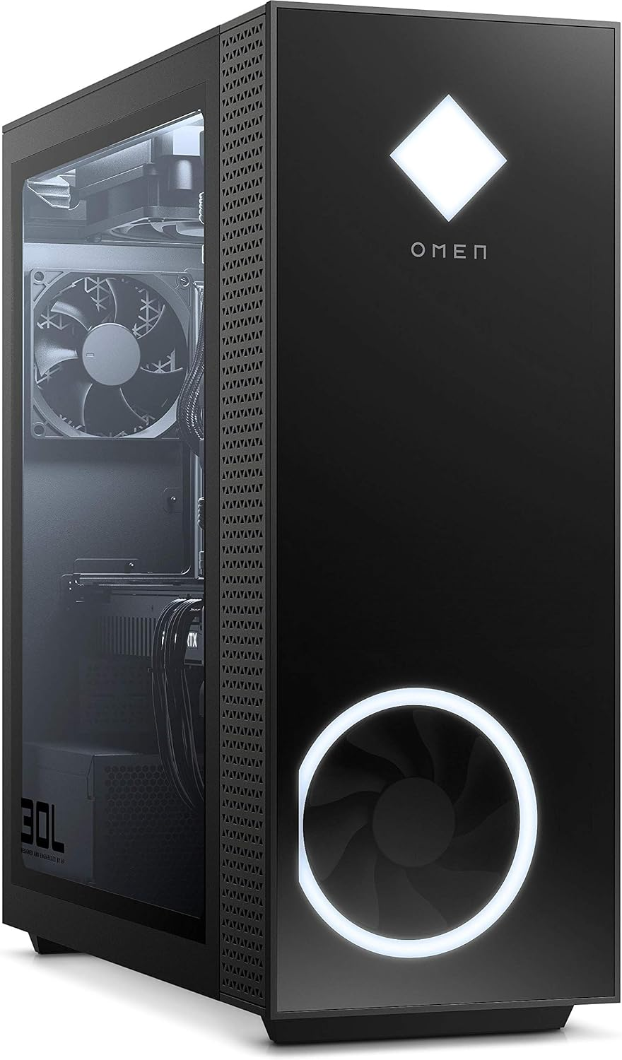 HP OMEN 30L Gaming Desktop – AMD Ryzen 7 5800X (8 Cores), NVIDIA GeForce RTX 3070 Ti 8GB, 2TB PCIe Gen 4.0 x4 NVMe & 2TB HDD, 32GB DDR4, Water-Cooled, GbE, WIFI 5 & BT5, RGB, Windows 11 Pro (Renewed)
