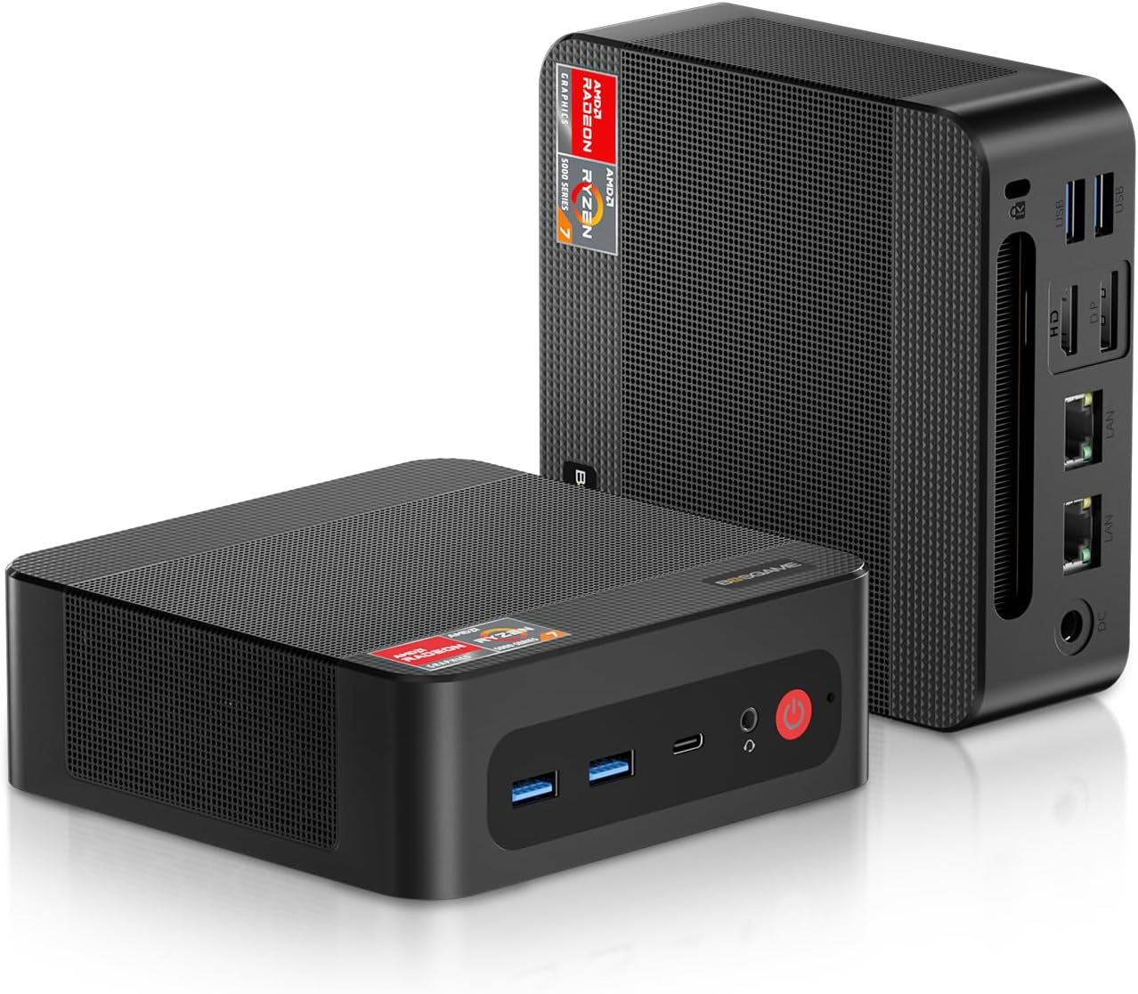 BOSGAME Mini PC [Dual LAN], AMD Ryzen 7 5825U (8C/16T, up to 4.5Ghz) 32GB DDR4 1TB SSD Mini PC Dual Channel, 4K@60Hz Mini Desktop Computers Wi-Fi 6E/BT 5.2