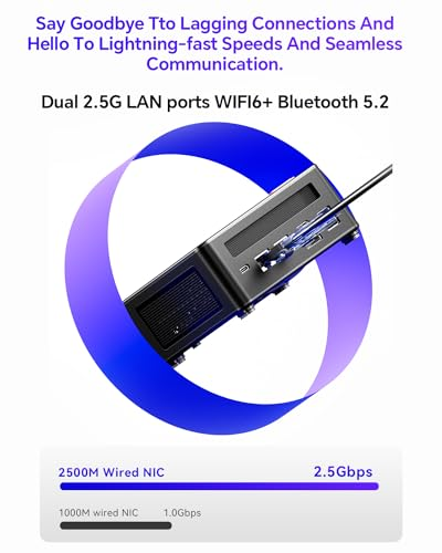 AOOSTAR GEM12 Pro Mini Gaming PC, Mini PC Ryzen 7 7840HS (8C/16T, up to 5.1GHz) 32GB DDR5 RAM 1TB M.2 2280 PCIE4.0 SSD, Mini Desktop Computer 4K Quad Display/OCULINK/USB4/HD2.1/DP1.4/2 * 2.5G RJ4 5