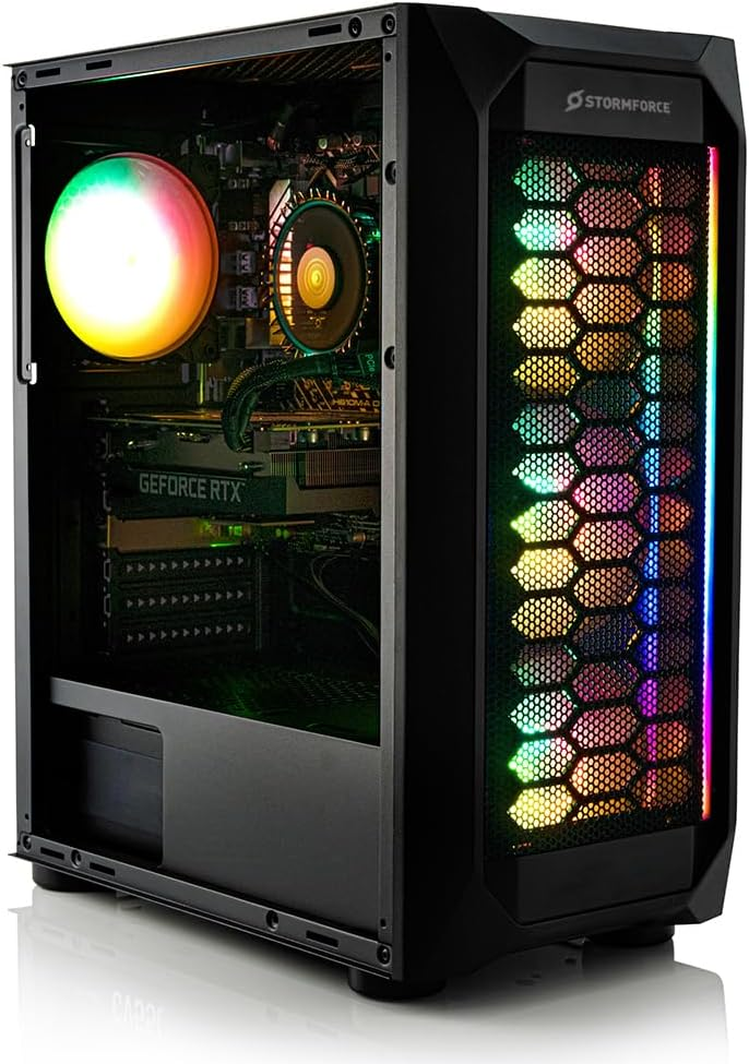 Stormforce Crystal Gaming PC – NVIDIA GeForce RTX 4070 12GB, Intel Core i5-13400F, 1TB SSD, 16GB RAM, WiFi 5, Windows 11, COUGAR MX410 ARGB Case (Amazon Exclusive)